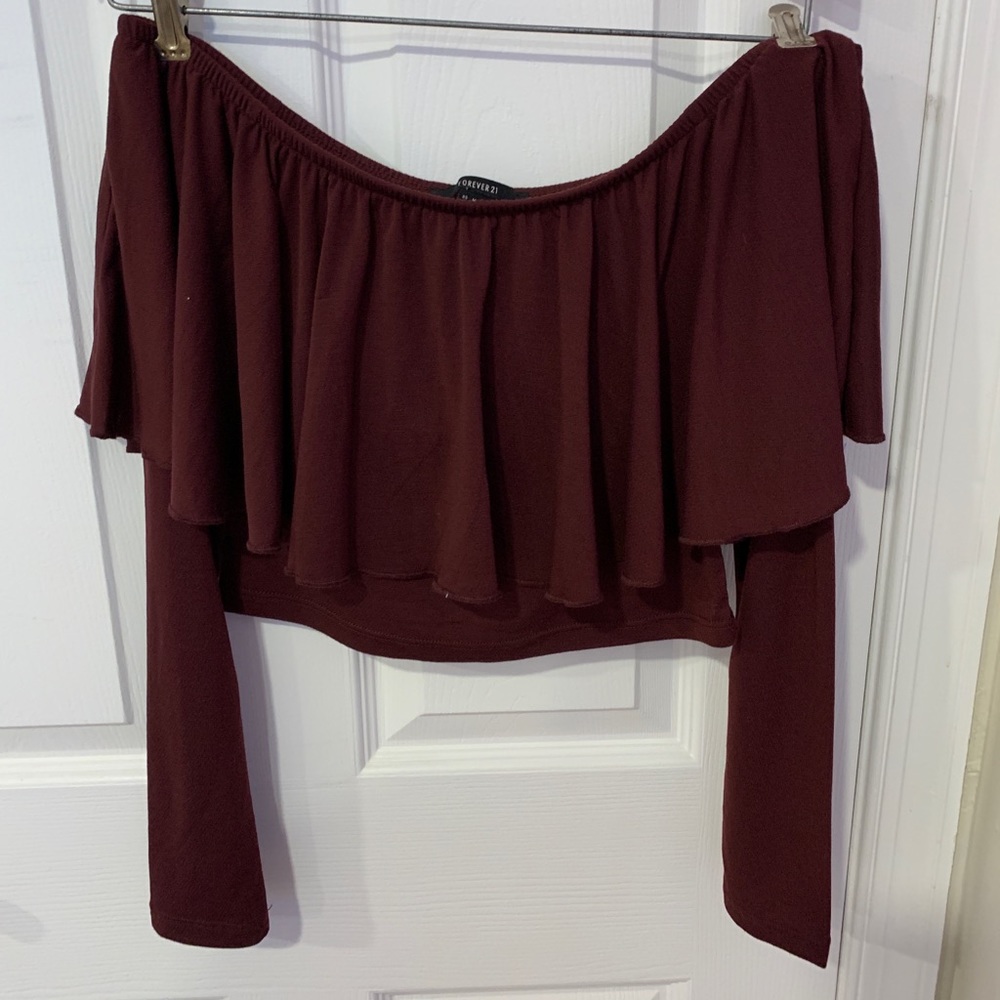 FOREVER 21 off the shoulder crop top